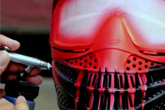 Spray A Base Layer On Paintball Mask